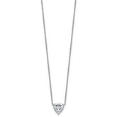 14k White Gold 4 carat Certified Lab Grown Diamond VS+ F+ Heart Complete 18 inch Four Prong Pendant Necklace
